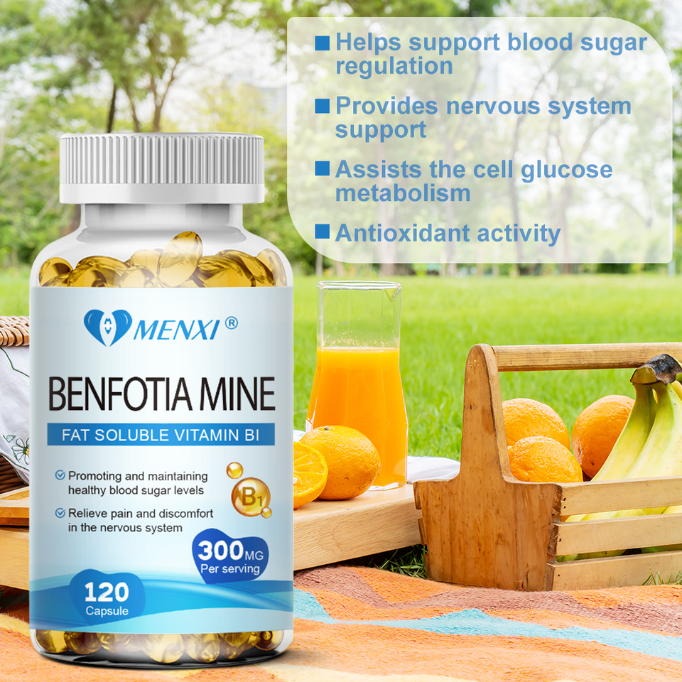 Benfotiamina 300mg - Vitamina B1 Liposolubile - 120/240/480 Capsule Softgel MENXI