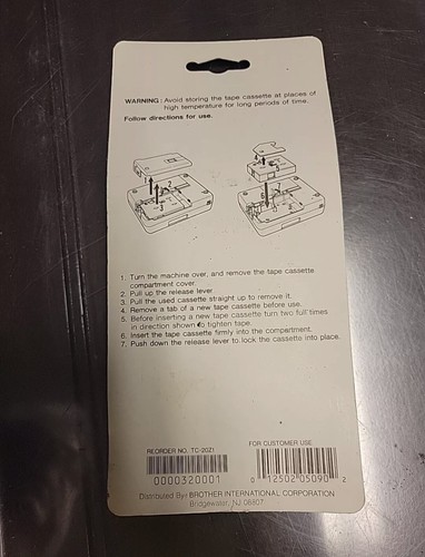 Brother TC Bandkassette für P-Touch Etikettierer 3/8 W schwarz auf weiß TC20Z1 - Bild 2 von 2