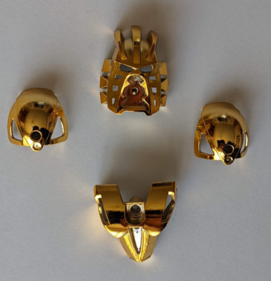LEGO Bionicle Rare CHROME GOLD Mask Avohkii + ARMOR for Takanuva
