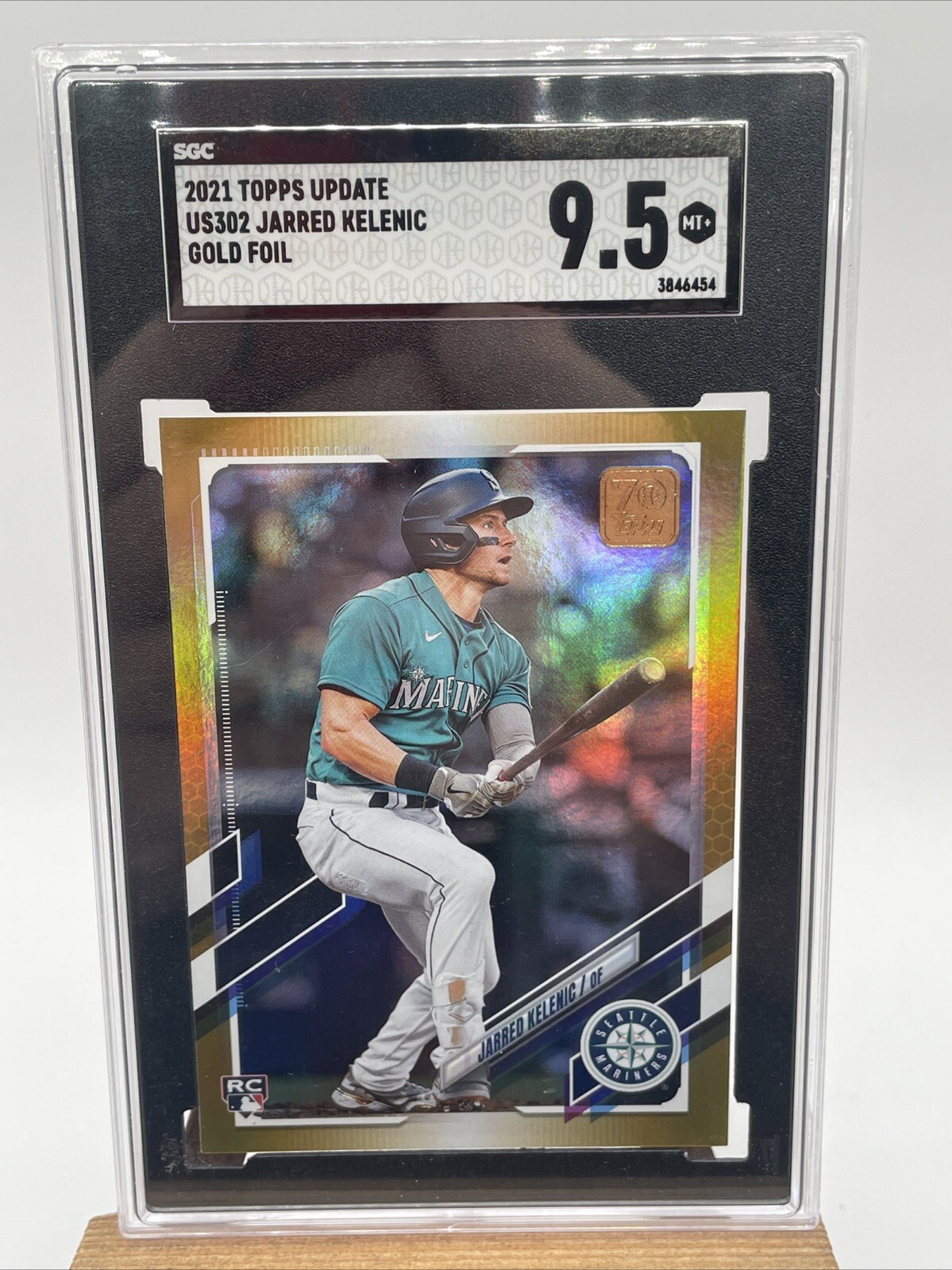 Jarred Kelenic Rookie Card SGC 9.5 Mint+ 2021 Topps Update Gold Foil #US302