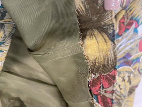 Gonna donna vintage anni 80 Hammer Cottagecore misto lino floreale taglia 44 US10 - Foto 13 di 16