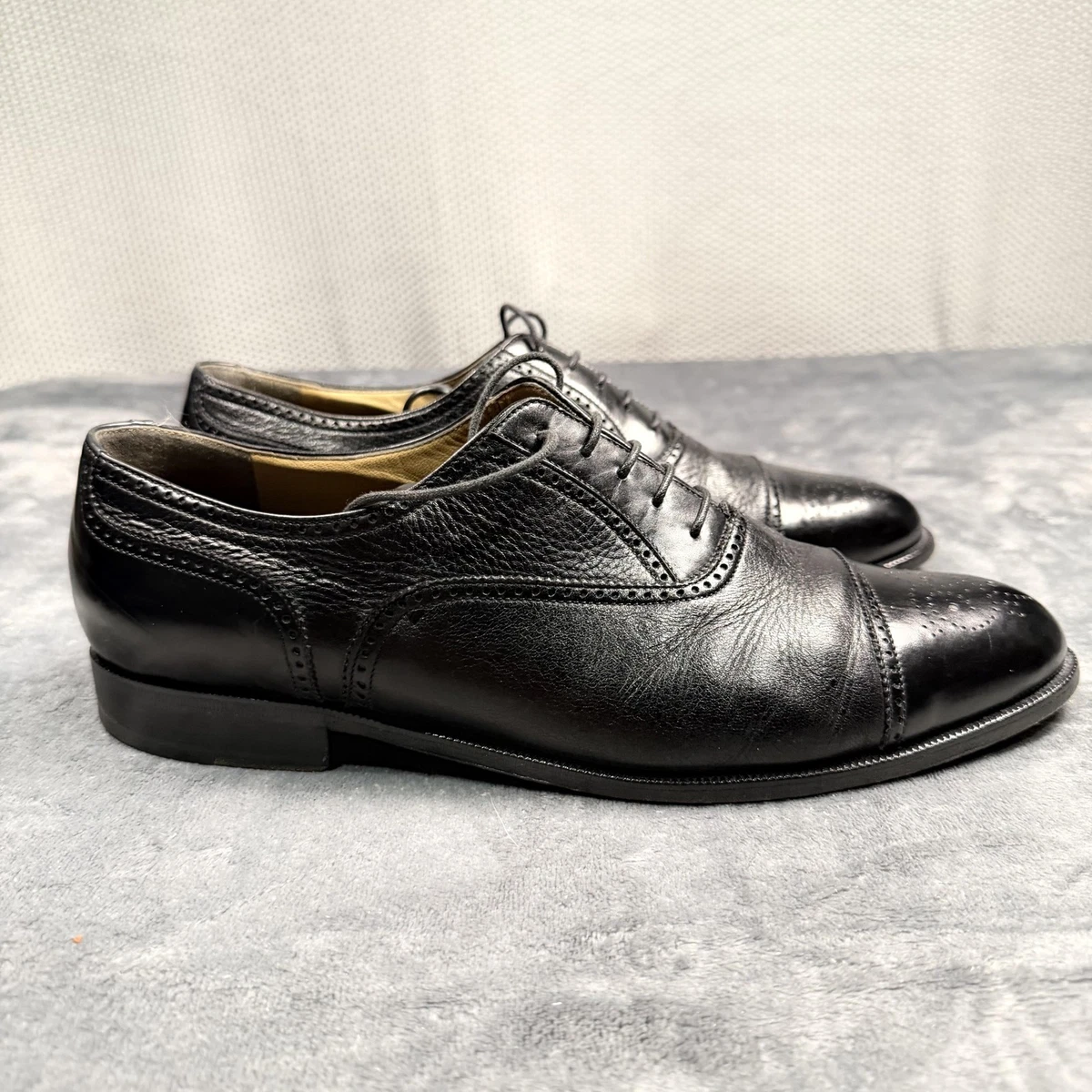 Bruno Magli Black Leather Oxford Dress Shoes Mens 11.5 Made in Italy Lace Up Bruno Magli Dress Shoe, Black Leather main image 3