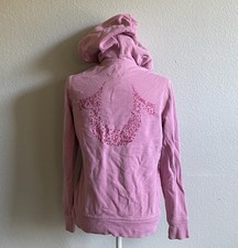 Y2K True Religion Pink Breast Cancer Awareness Zip Hoodie Made in USA Size M