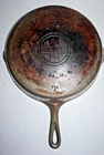VTG 11" 710A 9 Griswold Skillet Frying Pan Double Spout Cast Iron Cracked Chrome