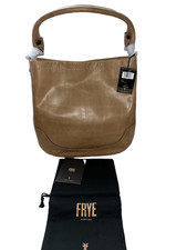 New FRYE Hobo Melissa Italian Leather Large CrossbodyBag Solid Beige MSRP 388.00