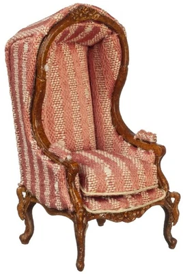 Dunkelrosa Mittelalter Porter Sessel 1:24 Halb Zoll JBM Hall Furniture - Bild 1 von 4