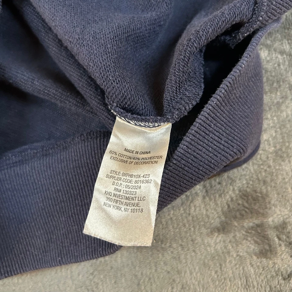 Sudadera Gap Niños Azul Marino Estampado Corazones Dorado Pullover Niñas Grande 10/12 Foto 4 de 4