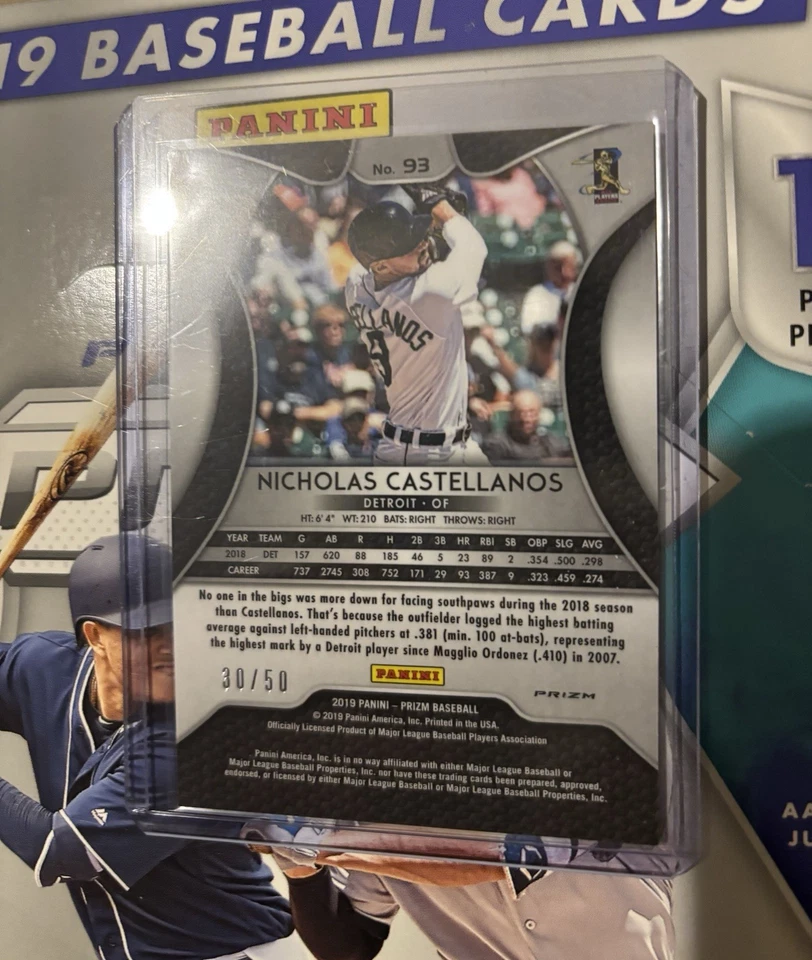 2019 Panini Prizm - Nick Castellanos #93 Snake Skin Prizm /50 - Image 2 of 2