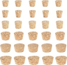 30 Pcs Natural Corks Stoppers for Bottles, Assorted Sizes Tapered Cork Plugs