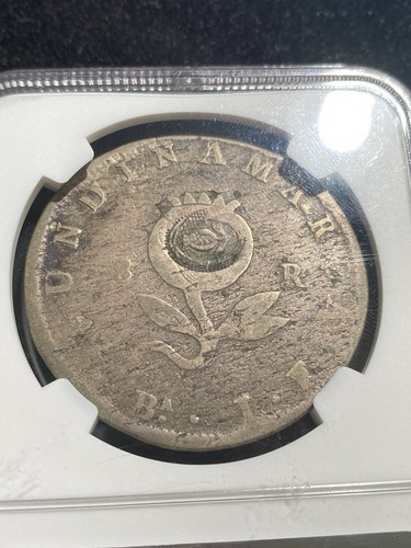 VERY RARE 1821 Ba JF 8R w/Colombia Nuevo Gran 8 Reales Pomegranate C/S  NGC VG10