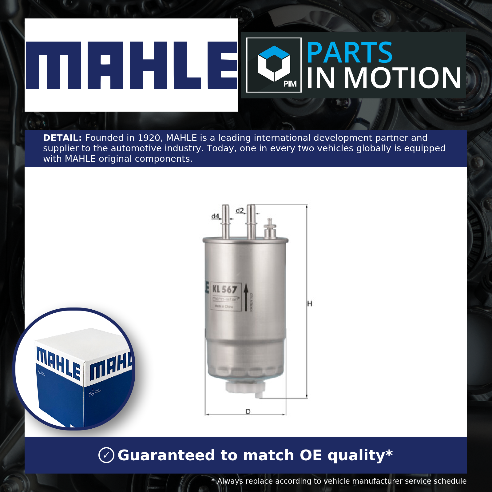 Fuel filter In-Line Filter KL 567 MAHLE for FIAT ALFA ROMEO CITROËN PEUGEOT OPEL - Image 6