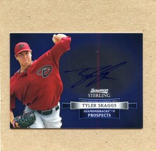 2012 Bowman Sterling Tyler Skaggs AUTO Rookie RC #BSAP-TS ON CARD AUTOGRAPH. rookie card picture