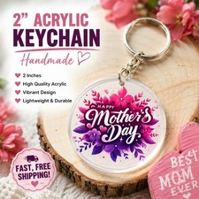Custom Handmade Acrylic Keychain Best Mom Ever Mothers Day Special Occasion Gift