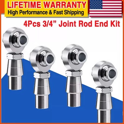 4Pcs 3/4  Joint Rod End Kit Right & Left Hand Thread Joint Adapter suspension US