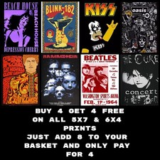 Vintage Retro Rock Band Music Concert Posters Prints Wall Art Home Decor Gifts