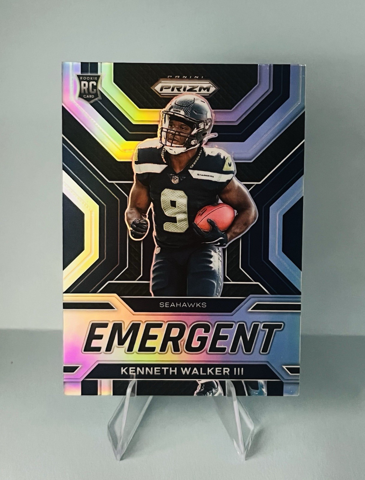 2022 Panini Prizm #E-12 Kenneth Walker III Emergent Prizm Silver