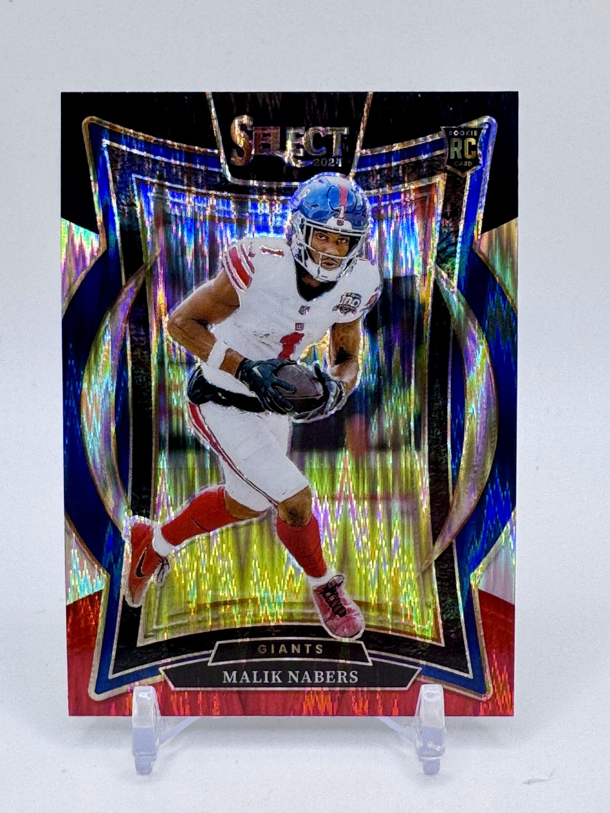 2024 Panini Select #29 Malik Nabers Black & Red Prizm Shock