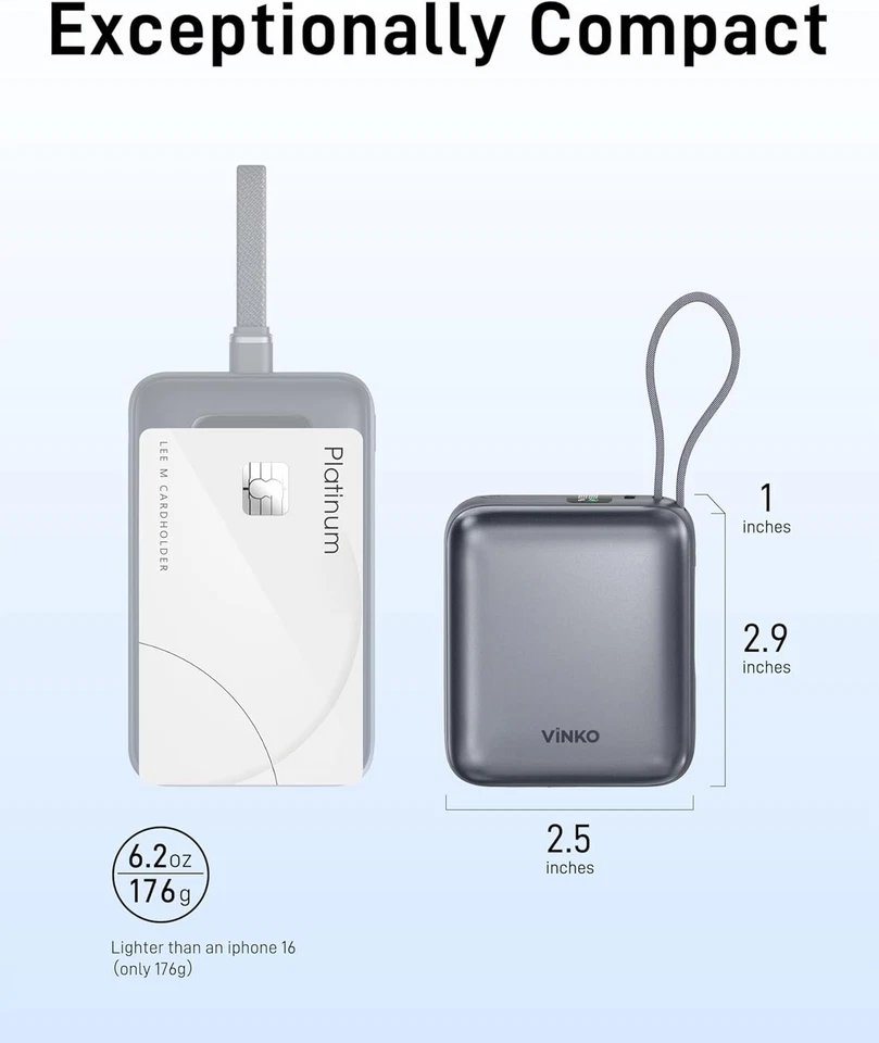 Banco de alimentación 10000 mAh listo para viajar - Carga rápida y pantalla LED para teléfonos inteligentes Foto 4 de 4