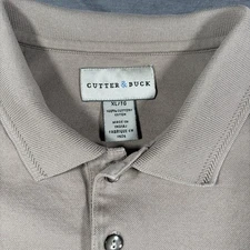VINTAGE Cutter & Buck Polo Shirt Mens XL Beige Golf Casual Button Up
