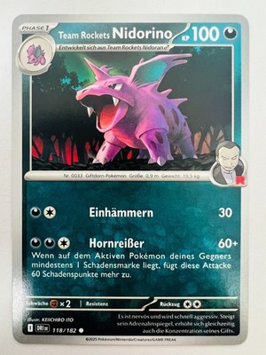 Pokemon Karte Team Rockets Nidorino 118/182 Ewige Rivalen Deutsch DRI