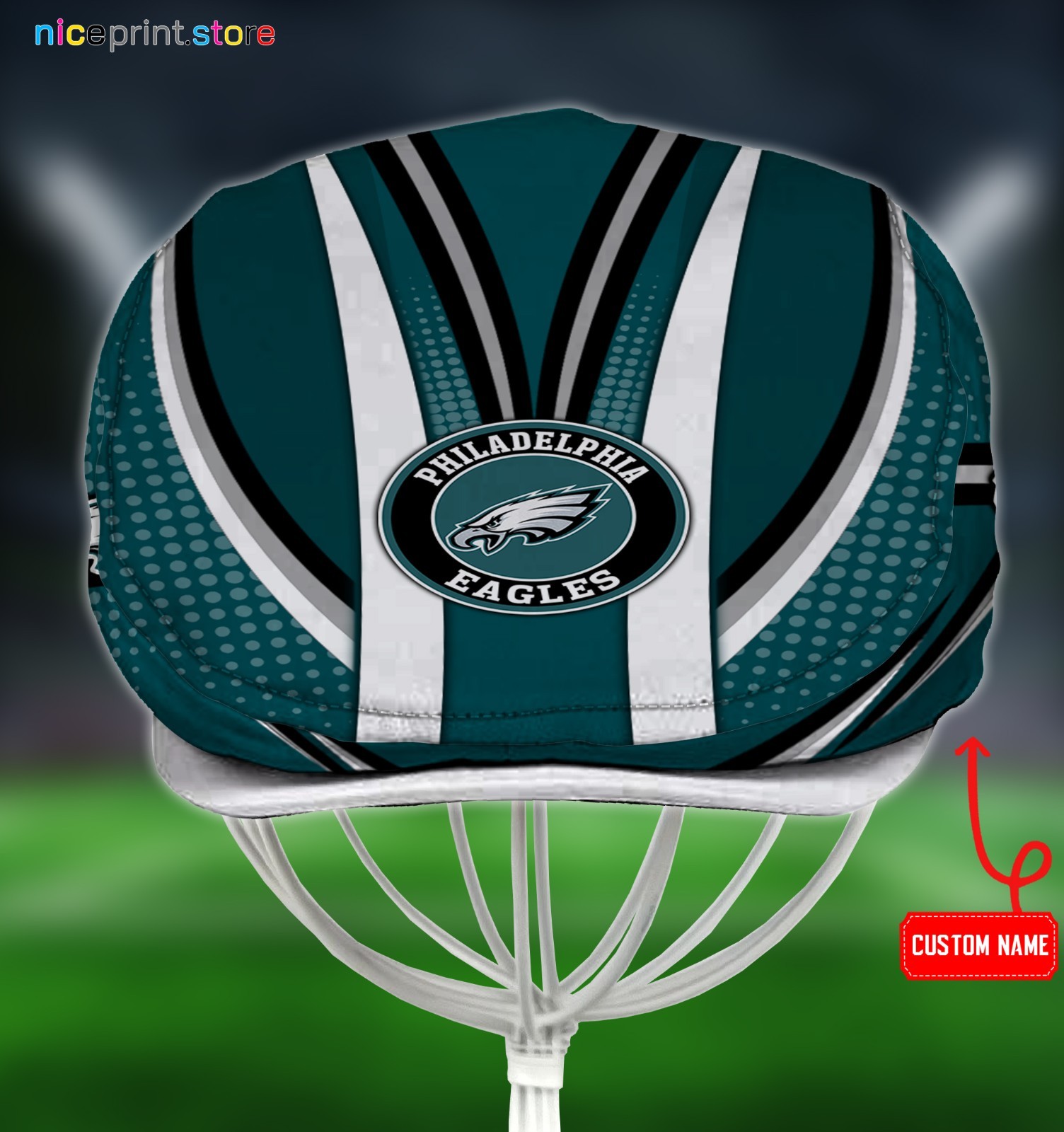Philadelphia Team Eagles Jeff Cap NFL Jeff Cap Driving Cap Golf Cap Flat Cap