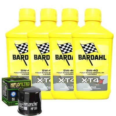 Wartungsset Öl Bardahl XT4S 5W40 Für Yamaha XV1700 Road Star Cast 2005-2006
