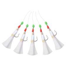 Brand New Bait Fishing Hooks 5Pcs Lure Mackerel Outdoor Rigs White Foil Coarse