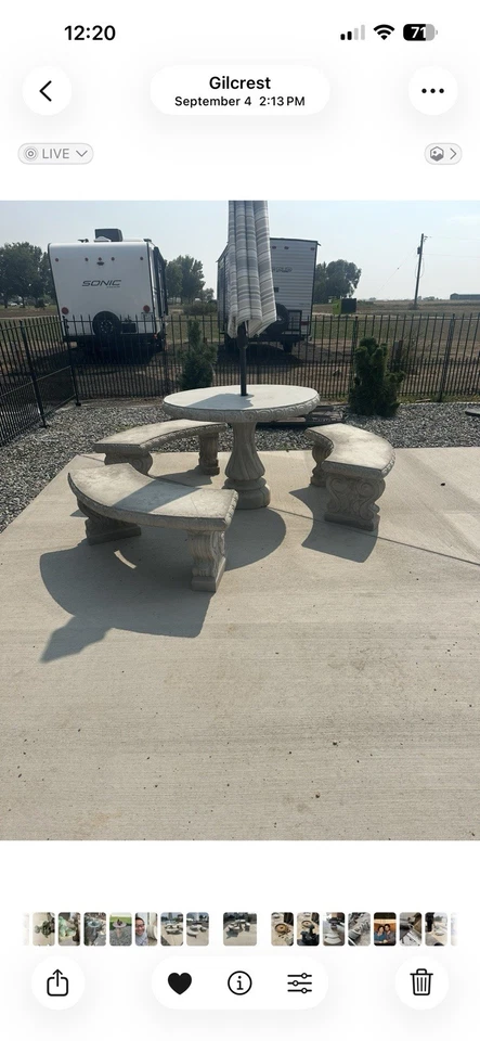Decorative Concrete Table And Benches, Memorable Benches Honoring a Loved One - Image 2 of 4