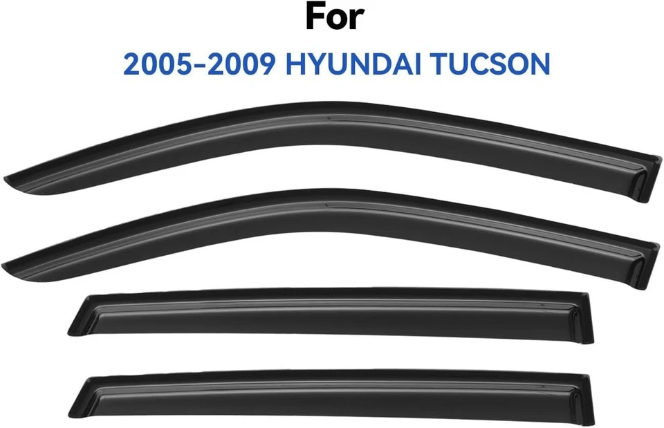 Out-Channel Window Visors for 2005-2009 Hyundai Tucson - UV & Scratch Resistant Foto 4 de 4