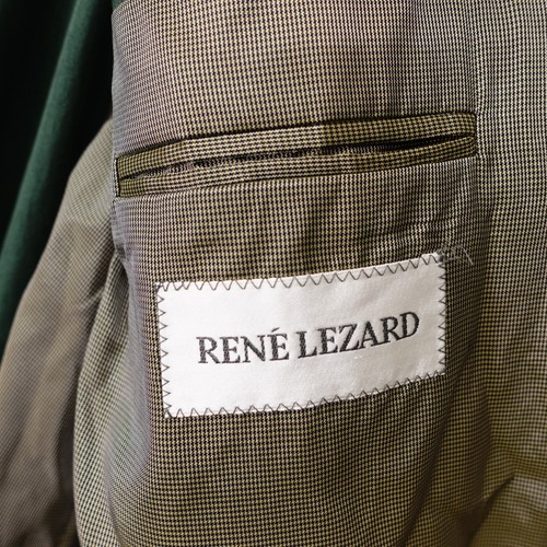 Vintage 80s Double Breasted Blazer Mens 40L M Green Wool Silk Peak Lapel Jacket - Picture 4 of 18