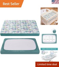 Luxury Crib Mattress Protector Sheet - 1"-3" Deep Pocket, Rainforest Elephant