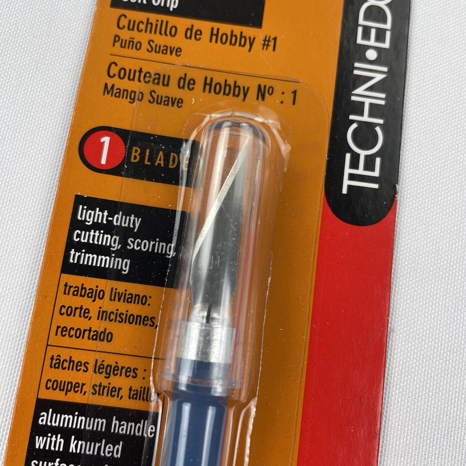 # 1 Hobby Knife Soft Grip Techni Edge Light Duty/Trimming/Scoring Cut Blade, New