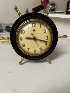 General electric ships wheel mantel clock