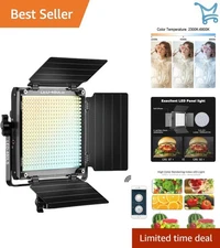 Bi-Color LED Video Light Panel with App Control 2300K-6800K Brightness Studio