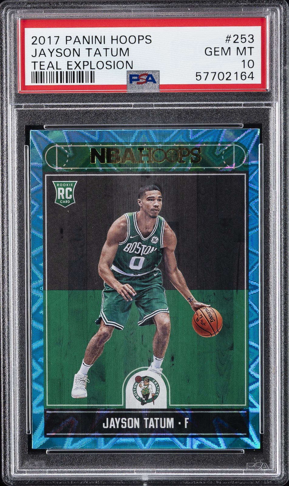 2017 PANINI HOOPS TEAL EXPLOSION #253 JAYSON TATUM ROOKIE RC PSA 10