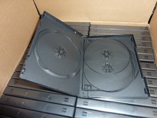 32 Pack Standard 14MM Black 6 Disc DVD Cases with Double Sided Flip Trays