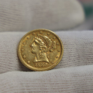 1880 US $5 Liberty Gold Piece XF (Cleaned)
