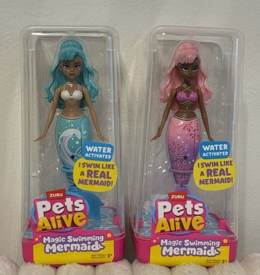 ZURU Pets Alive Magic Swim Mermaid Water Activated Lot Of 2