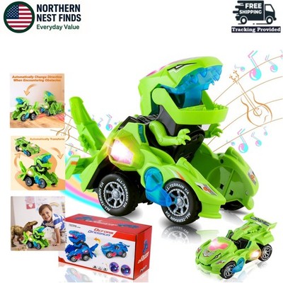 Dinosaur Auto Transformer Truck with Light Effects - Safe & Fun for Toddlers 1-5
