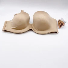 Curvy Couture Women's Beige Strapless Padded Underwire Bra Size 38C