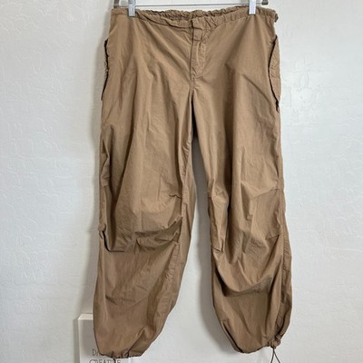 iets Frans UO Parachute Pants Women's M brown Balloon Leg Streetwear Cargo Y2K