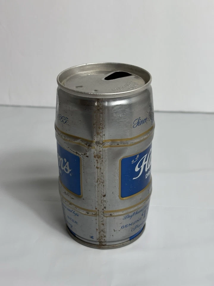 Lata de cerveza de colección 12 OZ Hamm's Draft barril de acero en forma Olympia St Paul tapa abierta Foto 4 de 4