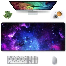 Auhoahsil Large Gaming Mouse Pad, Galaxy Theme XXL 35.4 x 15.7 in Desk Pad St...