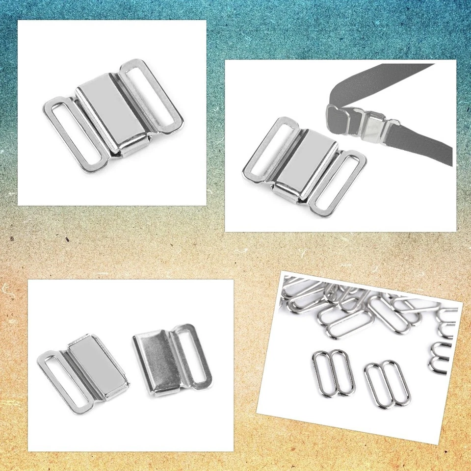 Magnetverschluss 14 x 17 mm BH Fliege Krawatte + Regulator Metall silberfarben - Bild 1 von 1