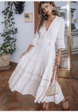 Spell & the Gypsy Collective Loves Me Not Garden Party Dress Cream Sz XS