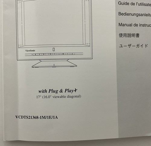 ViewSonic GA771 Color Monitor Installation Manual & Disk ElectronicsRecycledCom - Picture 10 of 10