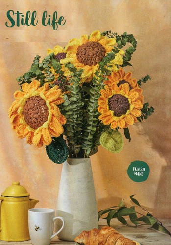 (5612) 4 ply/Aran Crochet Pattern for Beautiful Sun Flowers!!