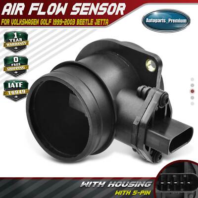 Mass Air Flow Sensor w/Housing for Volkswagen Beetle Golf Jetta 2.0L 06A906461A
