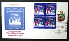 US, 2001 Santa Claus Indiana FDC & Tied On, 2001-1.3 Design & ALA Seals, Unused