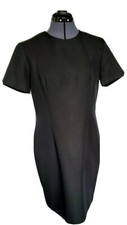 Women's Little Black Dress Short Sleeve Zip Closure Knee Length  Size 11